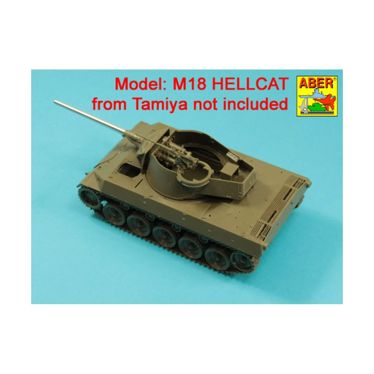 76mm M1A1 Barrel for M18 Helcat U.S. Tank Destroyer - Aber Models 3...