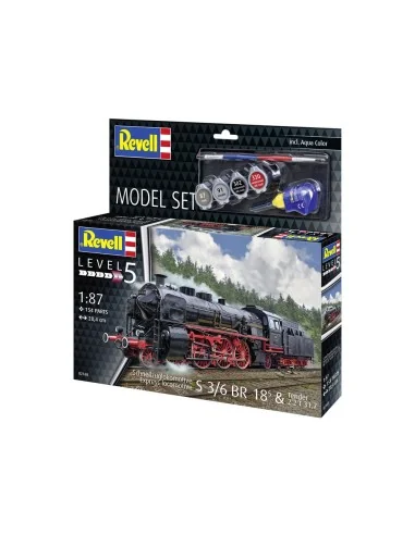 Model Set Schnellzuglokomotive S3/6 BR18mit Tender, 1/87 - Revell 6...