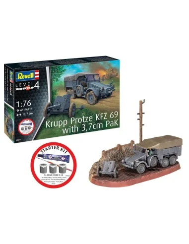 [NO_DESC] Starter Kit Krupp Protze KFZ 69 with 3, 7cm Pak, 1/76 - R...