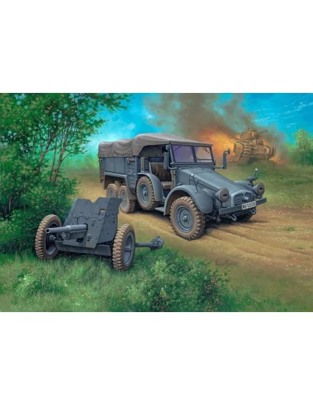 Starter Kit Krupp Protze KFZ 69 with 3, 7cm Pak, 1/76 - Revell 73344