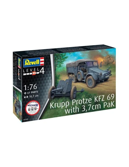 Starter Kit Krupp Protze KFZ 69 with 3, 7cm Pak, 1/76 - Revell 73344