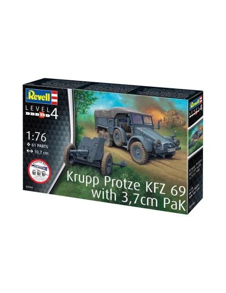Starter Kit Krupp Protze KFZ 69 with 3, 7cm Pak, 1/76 - Revell 73344