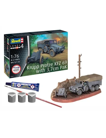 Starter Kit Krupp Protze KFZ 69 with 3, 7cm Pak, 1/76 - Revell 73344