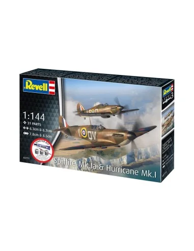 Starter Kit Spitfire Mk.Ia & Hurricane Mk.I, 1/144 - Revell 73771