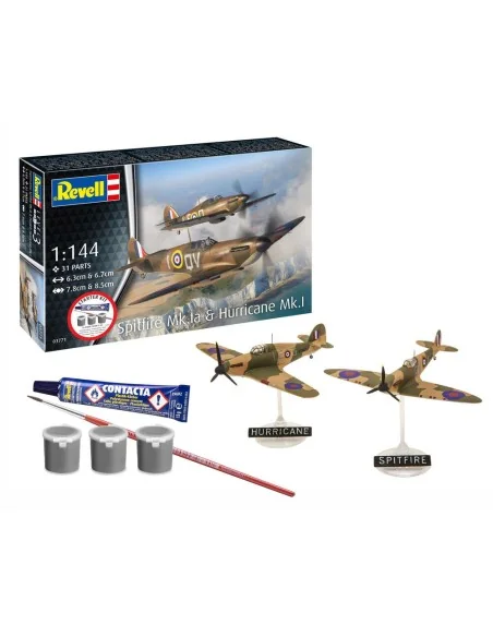 Starter Kit Spitfire Mk.Ia & Hurricane Mk.I, 1/144 - Revell 73771
