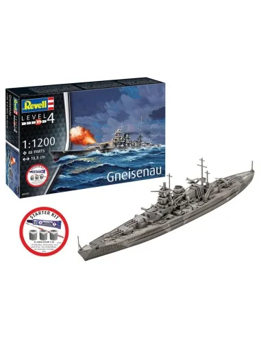 Starter Kit Battleship Gneisenau, 1/1200 - Revell 75181