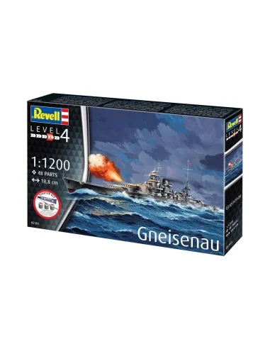 Starter Kit Battleship Gneisenau, 1/1200 - Revell 75181