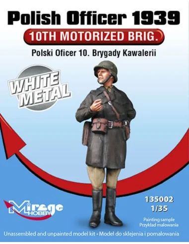 Polish Officer 1939'10th Motorised Brig. White Metal, 1/35 - Mirage...