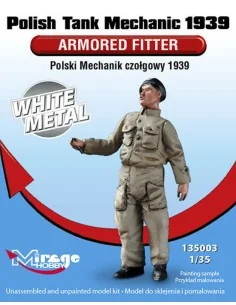 Polish Tank Mechanic 1939 Armored Fitter White Metal, 1/35 - Mirage...