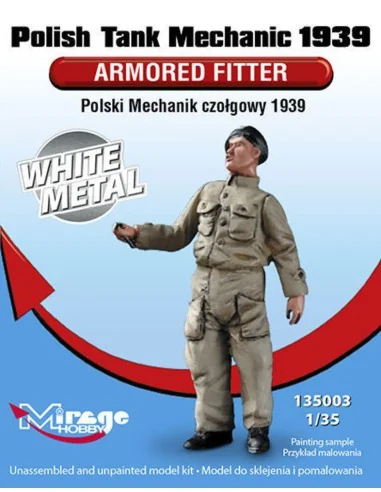 Polish Tank Mechanic 1939 Armored Fitter White Metal, 1/35 - Mirage...