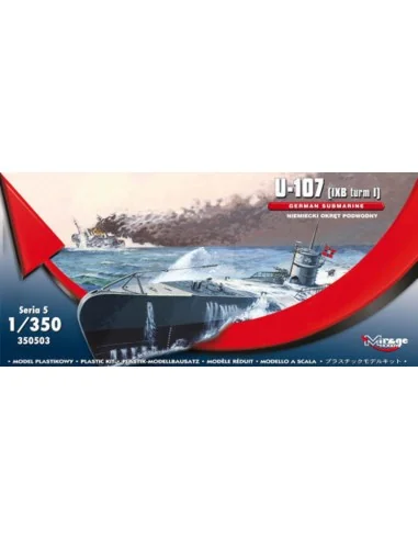 U-107 (IXB turm I) GERMAN SUBMARINE, 1/350 - Mirage Hobby 350503