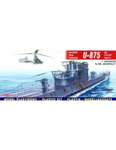 Deutsches U-Boot U 875 Typ IX D2 Turm II und FA 330 Bachstelze, 1/4...