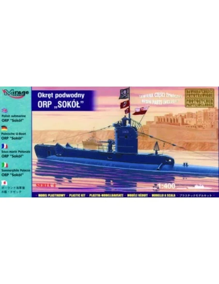 Polnisches U-Boot ORP Sokol mit Fotoätzteilen, 1/400 - Mirage Hobby...