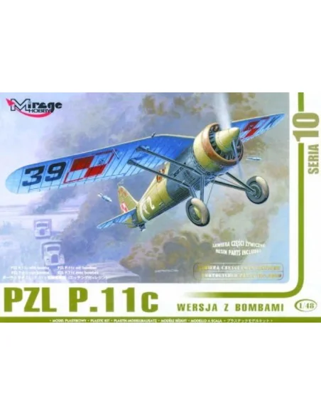 PZL P.11c mit Bomben, Resin- und Fotoätzteilen, 1/48 - Mirage Hobby...