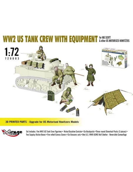 WW2 US TANK CREW WITH EQUIPMENT for M8 SCOTT & other US MOTORISED H...