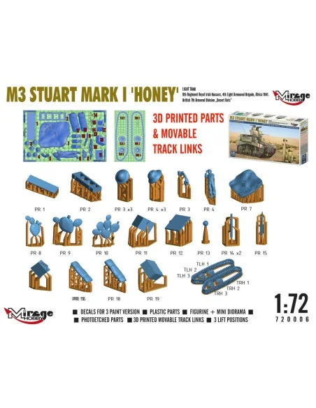 [NO_DESC] M3 STUART Mk I ´HONEY´ light tank, 1/72 - Mirage Hobby 72...