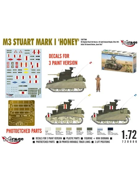 [NO_DESC] M3 STUART Mk I ´HONEY´ light tank, 1/72 - Mirage Hobby 72...