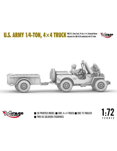 U.S. ARMY 1?4?TON, 4×4 TRUCK, 1/72 - Mirage Hobby 720012