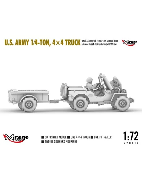 U.S. ARMY 1?4?TON, 4×4 TRUCK, 1/72 - Mirage Hobby 720012