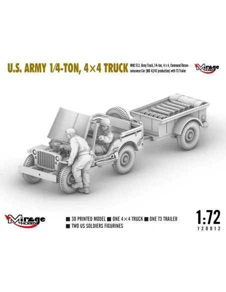 U.S. ARMY 1?4?TON, 4×4 TRUCK, 1/72 - Mirage Hobby 720012