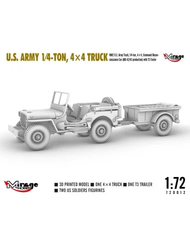 [NO_DESC] U.S. ARMY 1?4?TON, 4×4 TRUCK, 1/72 - Mirage Hobby 720012