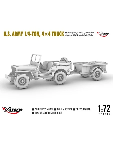 U.S. ARMY 1?4?TON, 4×4 TRUCK, 1/72 - Mirage Hobby 720012