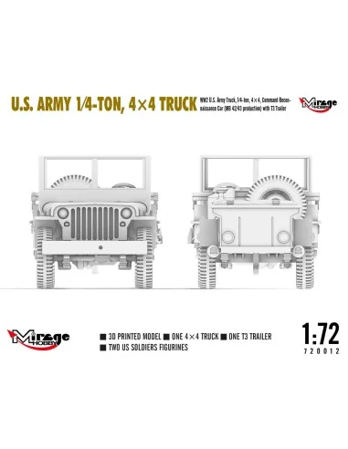 U.S. ARMY 1?4?TON, 4×4 TRUCK, 1/72 - Mirage Hobby 720012