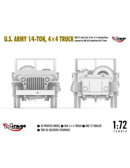 U.S. ARMY 1?4?TON, 4×4 TRUCK, 1/72 - Mirage Hobby 720012