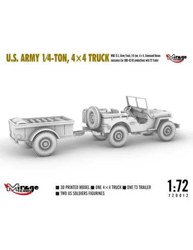 U.S. ARMY 1?4?TON, 4×4 TRUCK, 1/72 - Mirage Hobby 720012