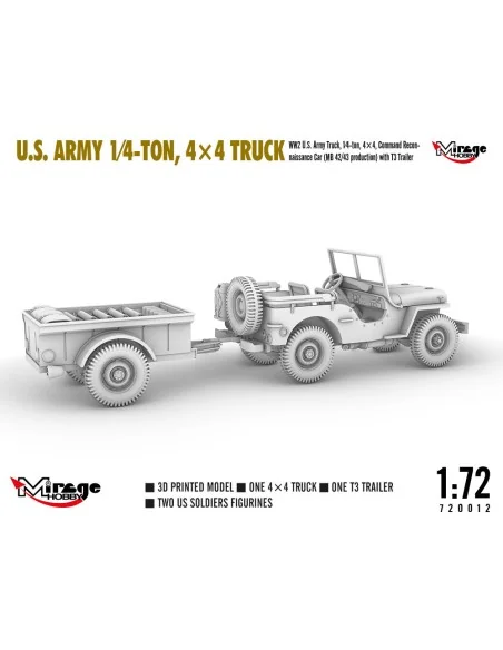 U.S. ARMY 1?4?TON, 4×4 TRUCK, 1/72 - Mirage Hobby 720012