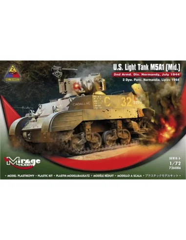 U.S.Light Tank M5A1 (Mid) 2nd Armd.Div.N, 1/72 - Mirage Hobby 726086