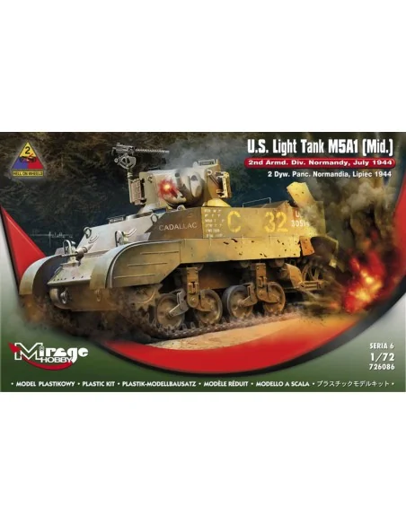 U.S.Light Tank M5A1 (Mid) 2nd Armd.Div.N, 1/72 - Mirage Hobby 726086