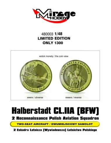Halberstadt CL.IIA(BFW) 2 Recinnais.poli, 1/48 - Mirage Hobby 480003