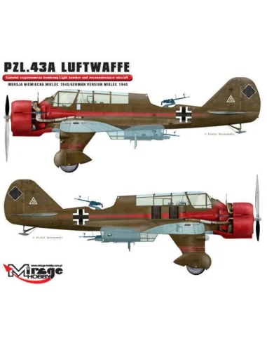 PZL.43A Luftwaffe Germ.Vers. MIELEC 1940, 1/48 - Mirage Hobby 481311