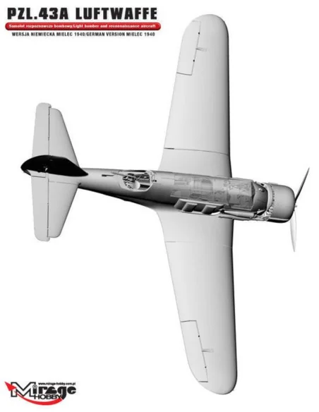 PZL.43A Luftwaffe Germ.Vers. MIELEC 1940, 1/48 - Mirage Hobby 481311