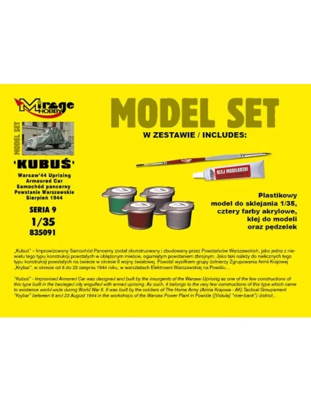 Kubus(Warsaw'44 Uprising Armoured Car) Model Set, 1/35 - Mirage Hob...