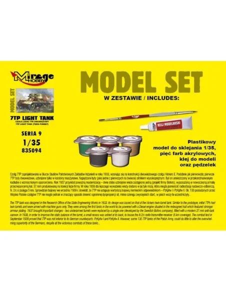 7TP Light Tank "Twin Turret"(Model Set), 1/35 - Mirage Hobby 835094