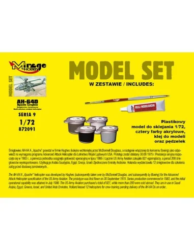 AH-64D APACHE Longbow (Model Set), 1/72 - Mirage Hobby 872091