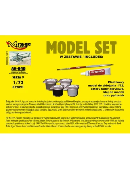 [NO_DESC] AH-64D APACHE Longbow (Model Set), 1/72 - Mirage Hobby 87...
