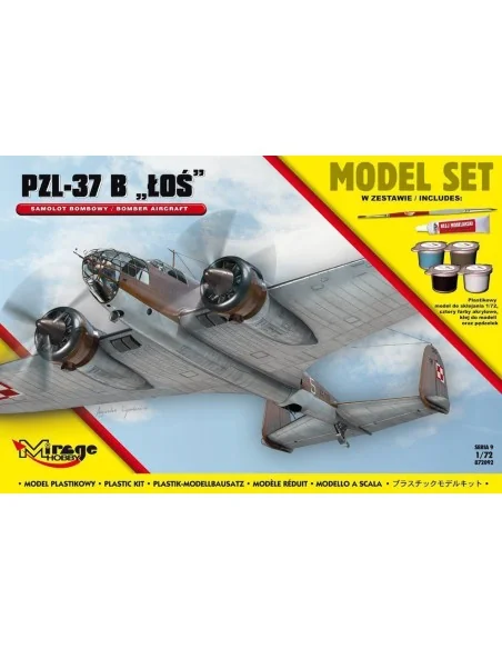 PZL-37 B Los (Polish Bomber Aircraft) Model Set, 1/72 - Mirage Hobb...