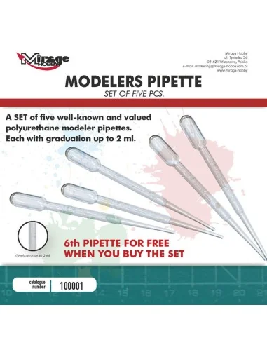 [NO_DESC] MIRAGE MODELLERS PIPETTES (5 pcs + 1 free pc. / each 2 ml...