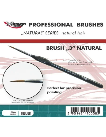 MIRAGE BRUSH NATURAL SIZE 3 - Mirage Hobby 100008