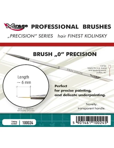 MIRAGE BRUSH PRECISION KOLINSKY SIZE 0 - Mirage Hobby 100024