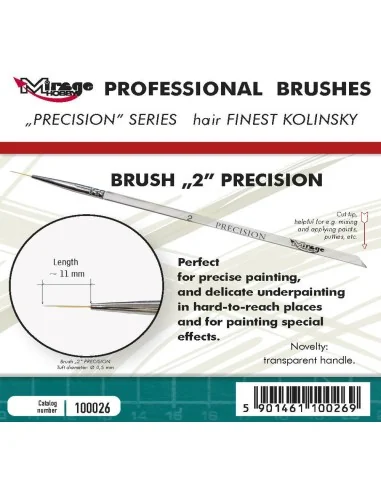 MIRAGE BRUSH PRECISION KOLINSKY SIZE 2 - Mirage Hobby 100026