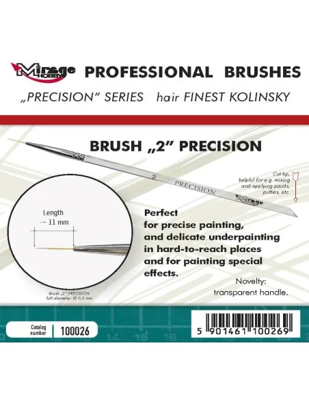 MIRAGE BRUSH PRECISION KOLINSKY SIZE 2 - Mirage Hobby 100026