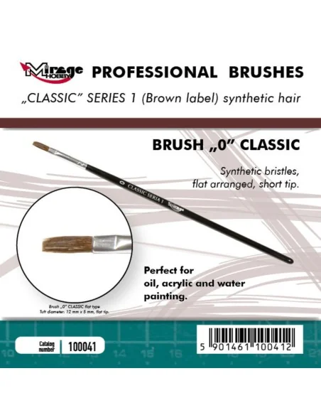 MIRAGE BRUSH FLAT HIGH QUALITY CLASSIC SERIES 1 size 0 - Mirage Hob...