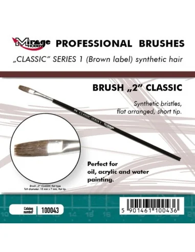 MIRAGE BRUSH FLAT HIGH QUALITY CLASSIC SERIES 1 size 2 - Mirage Hob...