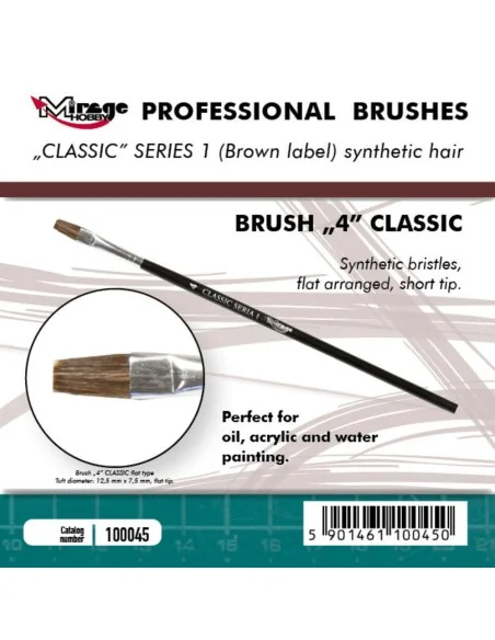 MIRAGE BRUSH FLAT HIGH QUALITY CLASSIC SERIES 1 size 4 - Mirage Hob...