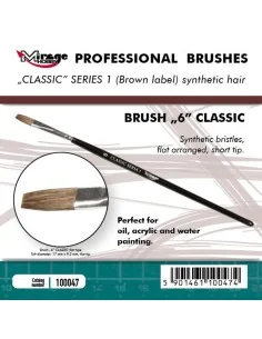 MIRAGE BRUSH FLAT HIGH QUALITY CLASSIC SERIES 1 size 6 - Mirage Hob...