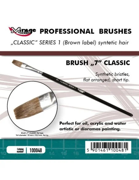 MIRAGE BRUSH FLAT HIGH QUALITY CLASSIC SERIES 1 size 7 - Mirage Hob...
